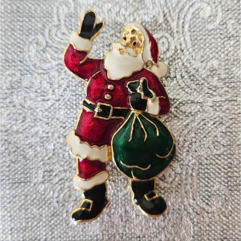 🎄🛍❤️ VINTAGE Festive CHRISTMAS  Santa Claus Brooch